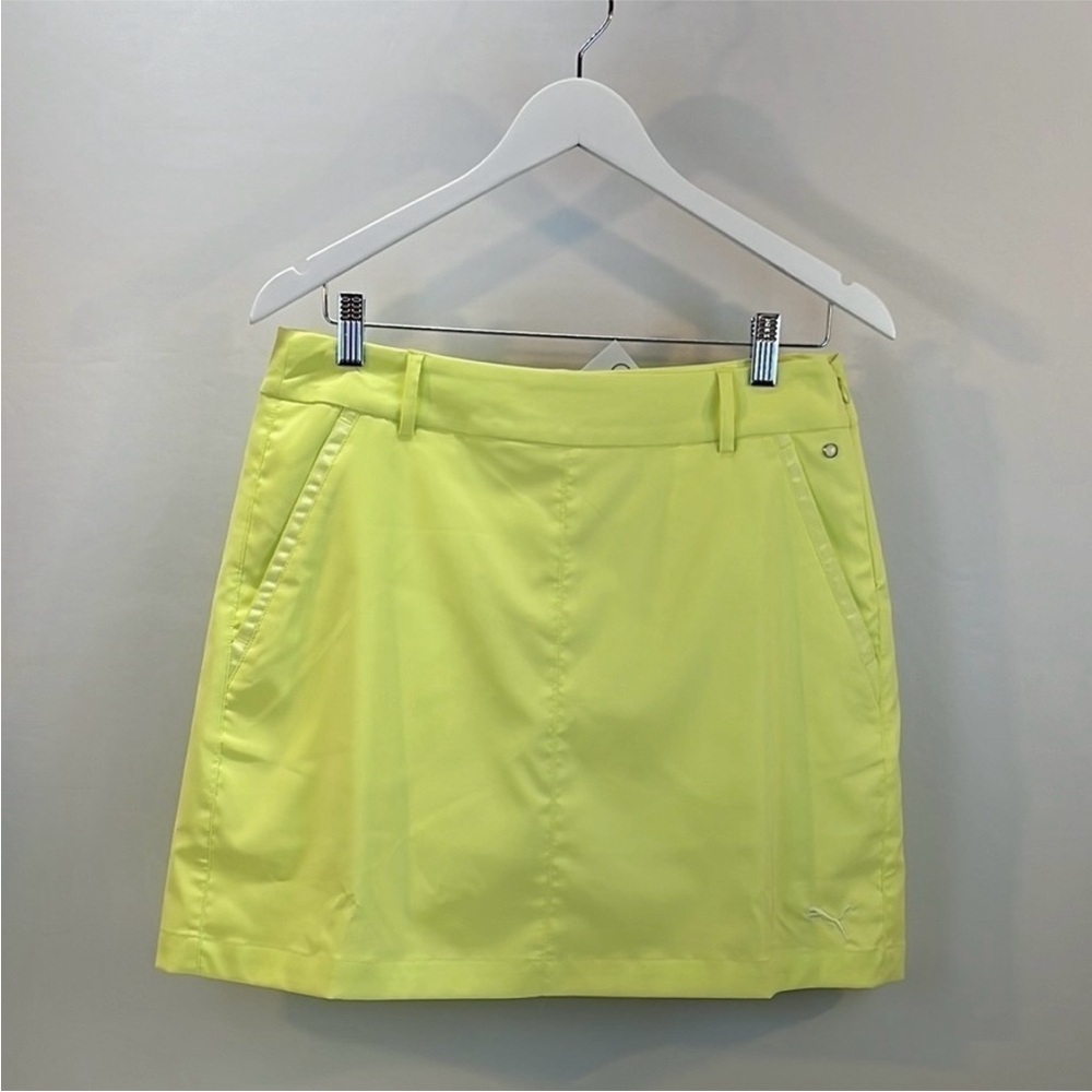 Puma Women's Solid Tech Skirt Sz 8 Sunny Lime Mini